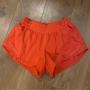 Lululemon Hotty Hot red shorts, low rise, 2.5”, size 4